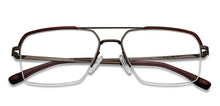 Load image into Gallery viewer, Gunmetal Rectangle Half Rim Unisex Eyeglasses by Vincent Chase-200777