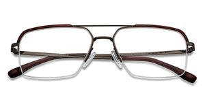 Gunmetal Rectangle Half Rim Unisex Eyeglasses by Vincent Chase-200777