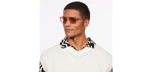 Orange Rectangle/ Square Full Rim Unisex Sunglasses by Lenskart STUDIO-205471