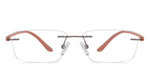 Gunmetal Rectangle Rimless Women Eyeglasses by Lenskart Air-206059
