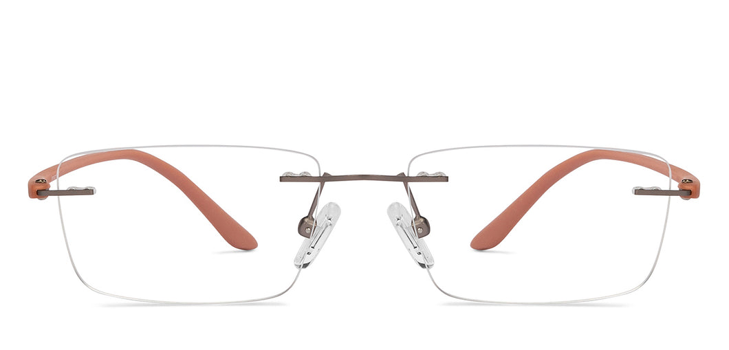 Gunmetal Rectangle Rimless Women Eyeglasses by Lenskart Air-206059