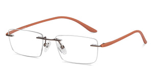 Gunmetal Rectangle Rimless Women Eyeglasses by Lenskart Air-206059
