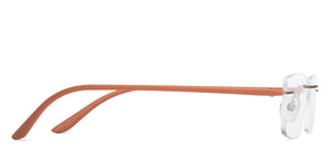 Gunmetal Rectangle Rimless Women Eyeglasses by Lenskart Air-206059