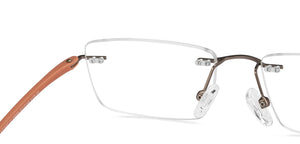 Gunmetal Rectangle Rimless Women Eyeglasses by Lenskart Air-206059