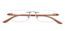 Load image into Gallery viewer, Gunmetal Rectangle Rimless Women Eyeglasses by Lenskart Air-206059
