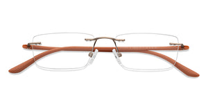Gunmetal Rectangle Rimless Women Eyeglasses by Lenskart Air-206059