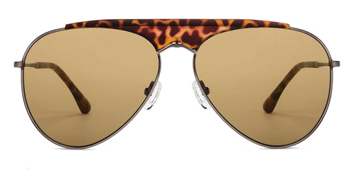 Tortoise Aviator Full Rim Unisex Sunglasses by John Jacobs-150968