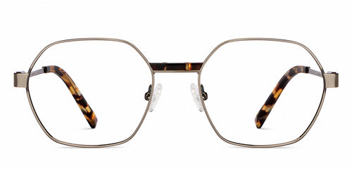 Gunmetal Hexagonal Full Rim Unisex Eyeglasses by John Jacobs-150957