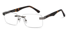 Load image into Gallery viewer, Gunmetal Rectangle Rimless Unisex Eyeglasses by Vincent Chase-200815