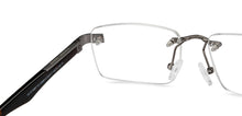 Load image into Gallery viewer, Gunmetal Rectangle Rimless Unisex Eyeglasses by Vincent Chase-200815