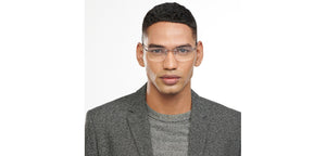 Gunmetal Rectangle Rimless Unisex Eyeglasses by Vincent Chase-200801