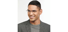 Load image into Gallery viewer, Gunmetal Rectangle Rimless Unisex Eyeglasses by Vincent Chase-200801