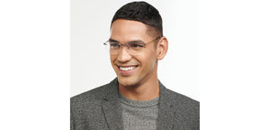 Gunmetal Rectangle Rimless Unisex Eyeglasses by Vincent Chase-200801