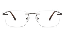 Load image into Gallery viewer, Gunmetal Rectangle Rimless Unisex Eyeglasses by Vincent Chase-200801
