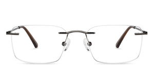 Gunmetal Rectangle Rimless Unisex Eyeglasses by Vincent Chase-200801