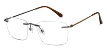 Load image into Gallery viewer, Gunmetal Rectangle Rimless Unisex Eyeglasses by Vincent Chase-200801