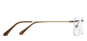 Gunmetal Rectangle Rimless Unisex Eyeglasses by Vincent Chase-200801