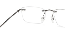 Load image into Gallery viewer, Gunmetal Rectangle Rimless Unisex Eyeglasses by Vincent Chase-200801