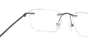 Gunmetal Rectangle Rimless Unisex Eyeglasses by Vincent Chase-200801