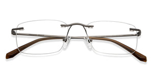 Gunmetal Rectangle Rimless Unisex Eyeglasses by Vincent Chase-200801