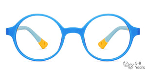 Sky Blue Round Full Rim Kid Eyeglasses by Hooper-149858