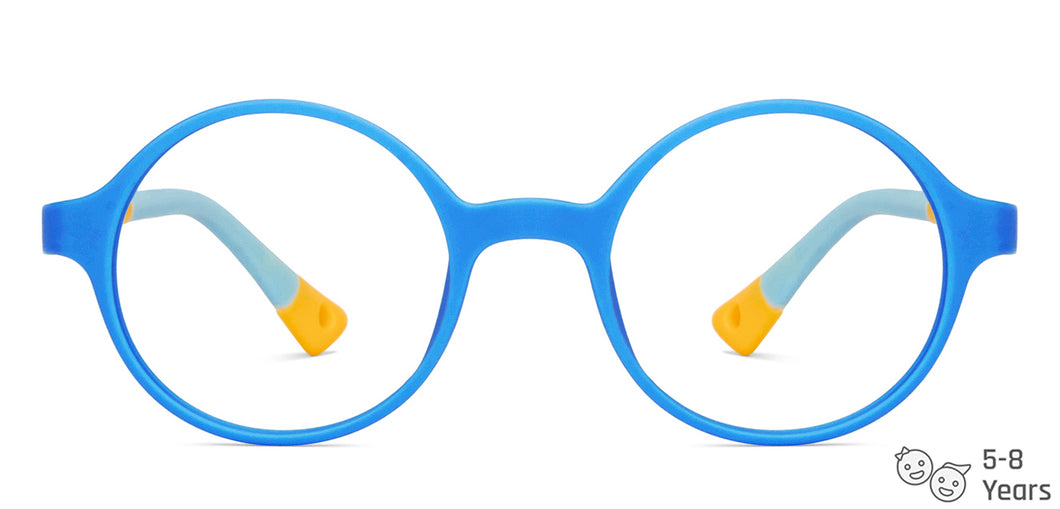 Sky Blue Round Full Rim Kid Eyeglasses by Hooper-149858