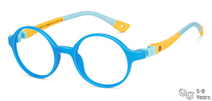 Sky Blue Round Full Rim Kid Eyeglasses by Hooper-149858