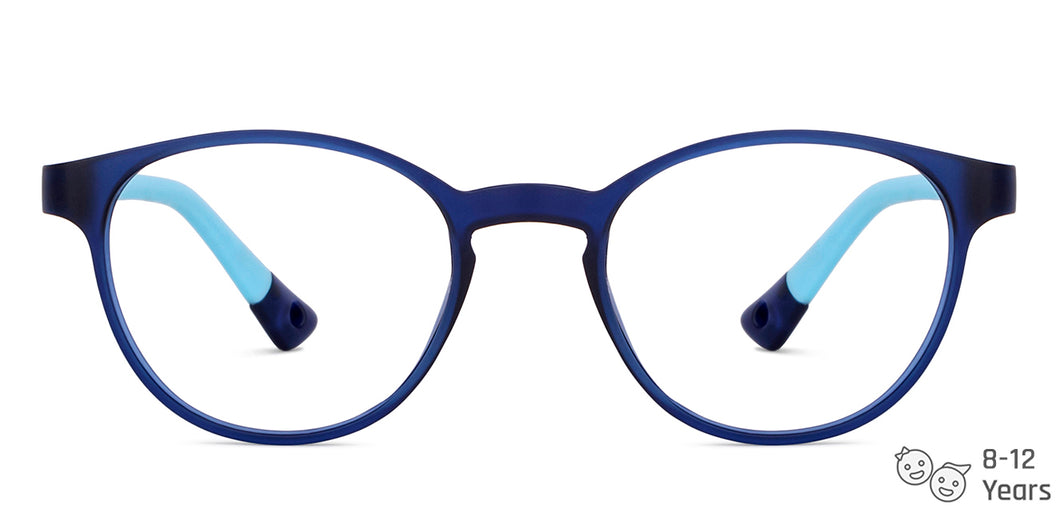 Blue Round Full Rim Kid Eyeglasses by Hooper-149844