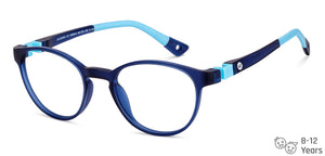 Blue Round Full Rim Kid Eyeglasses by Hooper-149844
