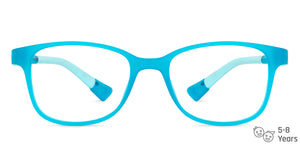 Blue Rectangle Full Rim Kid Eyeglasses by Hooper-149847