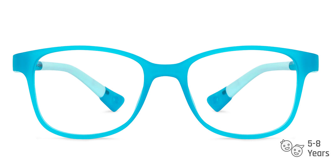 Blue Rectangle Full Rim Kid Eyeglasses by Hooper-149847