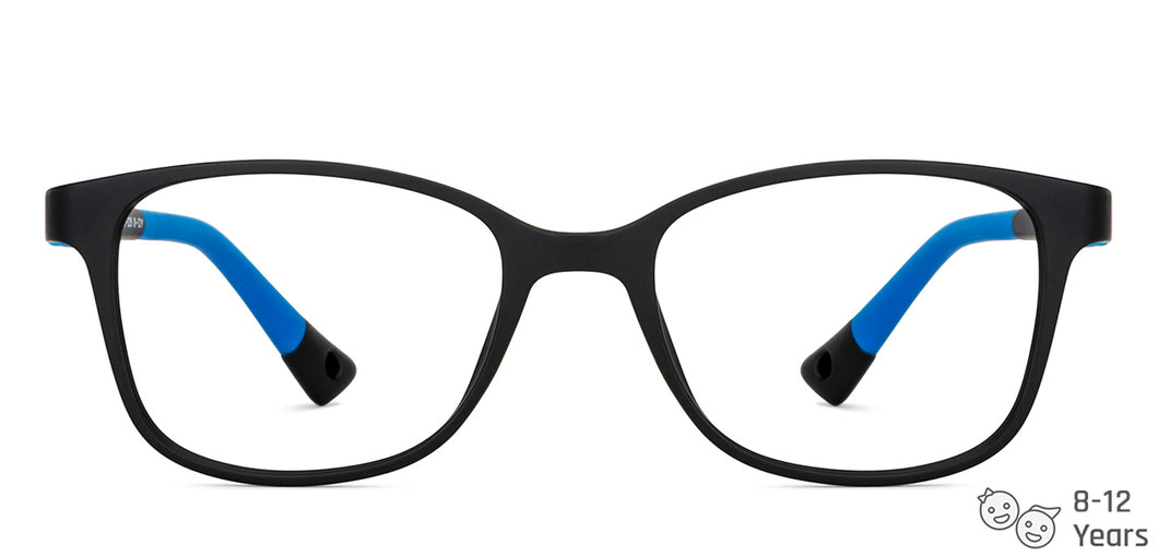 Black Rectangle Full Rim Kid Eyeglasses by Hooper-149862