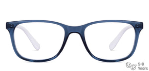 Blue Rectangle Full Rim Kid Eyeglasses by Hooper-150021