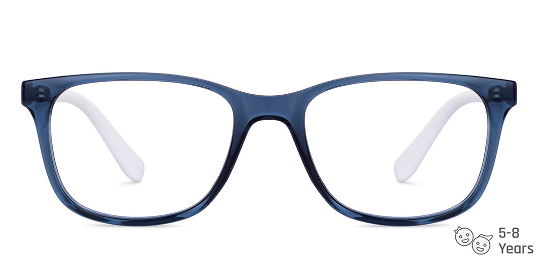 Blue Rectangle Full Rim Kid Eyeglasses by Hooper-150021