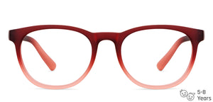 Maroon Round Full Rim Kid Eyeglasses by Hooper-150027