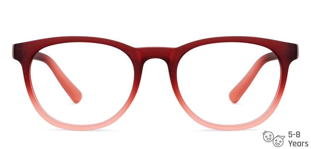 Maroon Round Full Rim Kid Eyeglasses by Hooper-150027