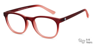 Maroon Round Full Rim Kid Eyeglasses by Hooper-150027