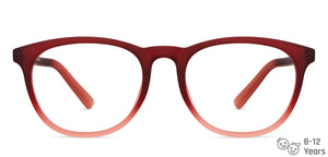 Maroon Round Full Rim Kid Eyeglasses by Hooper-150040