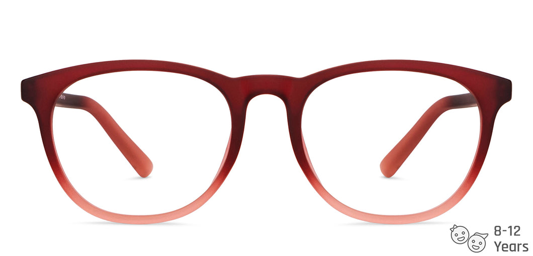 Maroon Round Full Rim Kid Eyeglasses by Hooper-150040