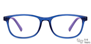 Blue Rectangle Full Rim Kid Eyeglasses by Hooper-150029