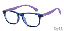 Load image into Gallery viewer, Blue Rectangle Full Rim Kid Eyeglasses by Hooper-150029