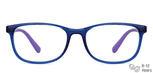 Blue Rectangle Full Rim Kid Eyeglasses by Hooper-150042