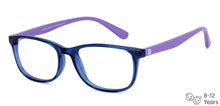 Load image into Gallery viewer, Blue Rectangle Full Rim Kid Eyeglasses by Hooper-150042