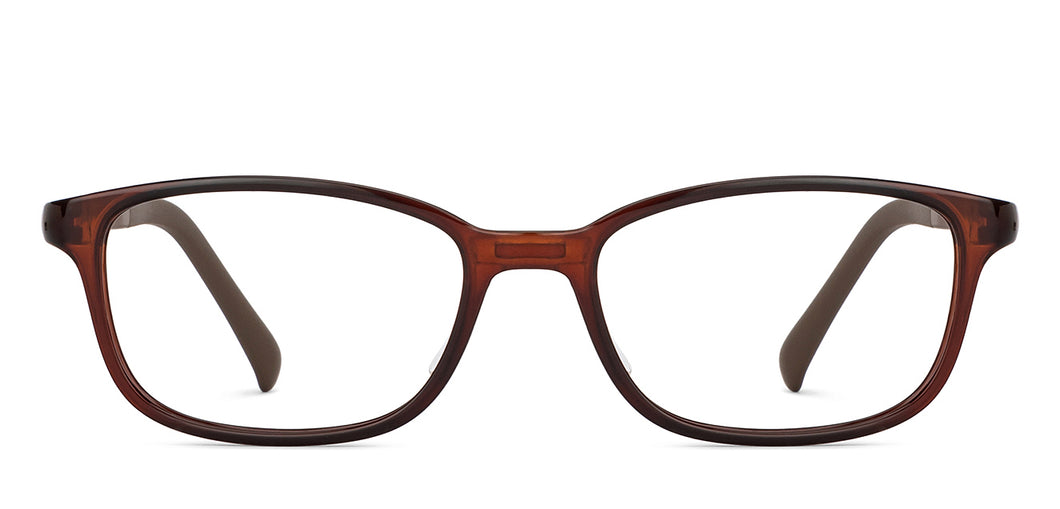 Brown Rectangle Full Rim Kids Eyeglasses by Hooper-201657