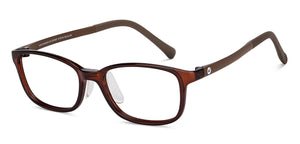 Brown Rectangle Full Rim Kids Eyeglasses by Hooper-201657