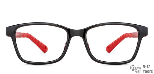 Black Rectangle Full Rim Kid Eyeglasses by Hooper-149901