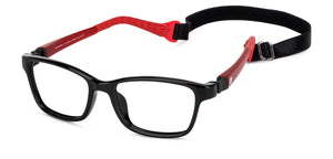 Black Rectangle Full Rim Kid Eyeglasses by Hooper-149901