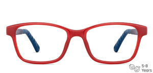 Maroon Rectangle Full Rim Kid Eyeglasses by Hooper-149899