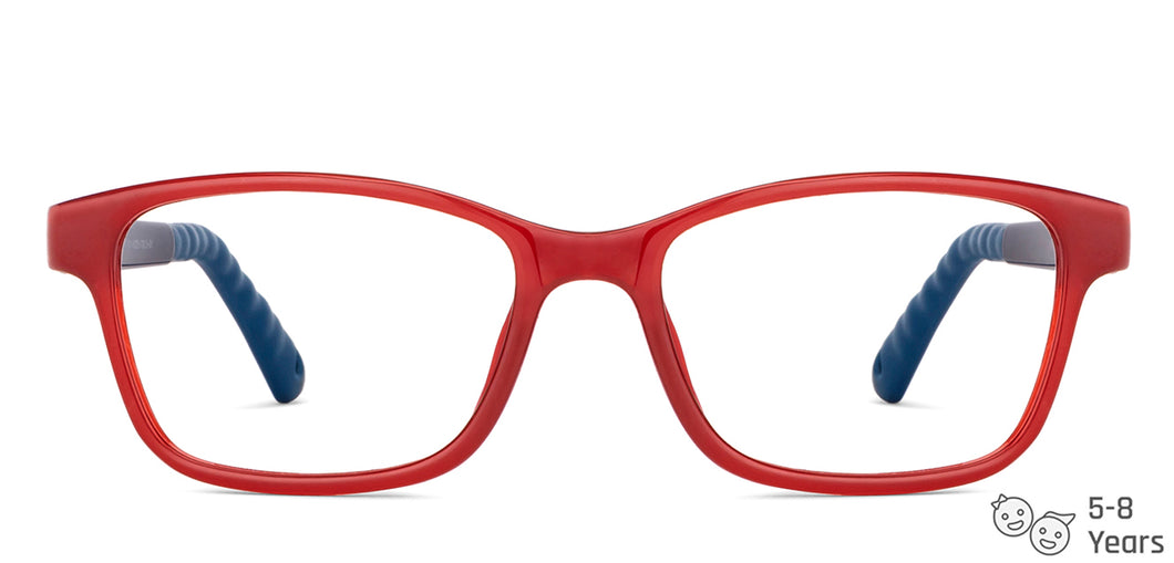 Maroon Rectangle Full Rim Kid Eyeglasses by Hooper-149899