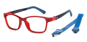 Maroon Rectangle Full Rim Kid Eyeglasses by Hooper-149899
